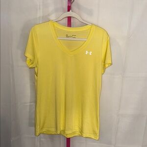 Under Armour Butter Yellow V-Neck Tee